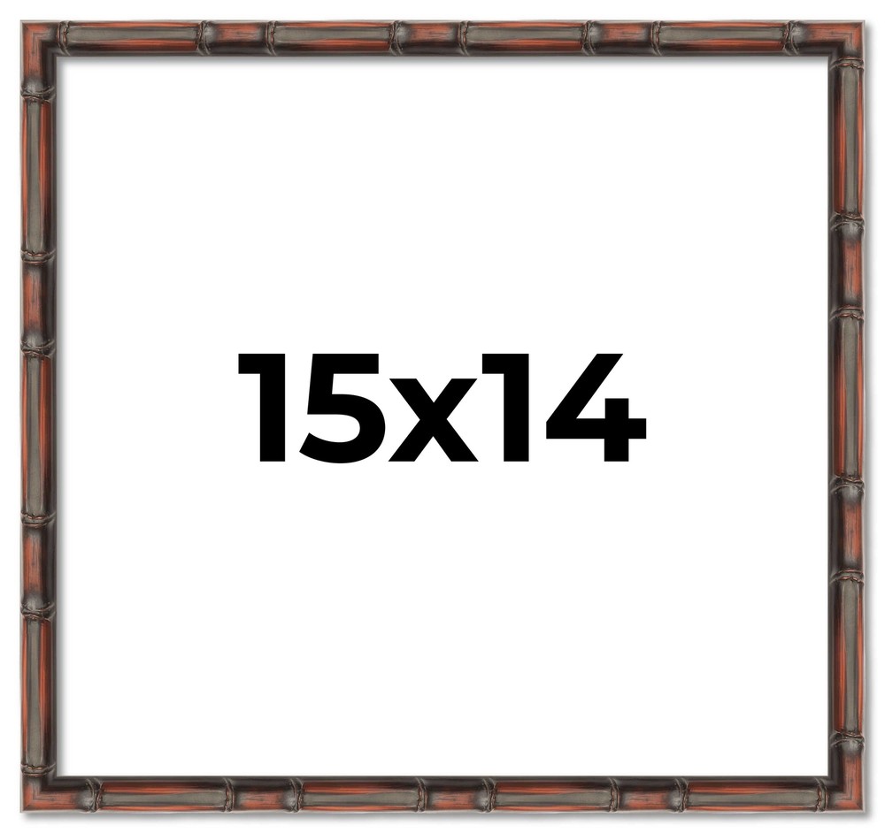 15x14 Frame Brown Bamboo with Dark Coffee/Walnut Finish | Solid Wood Picture Fra