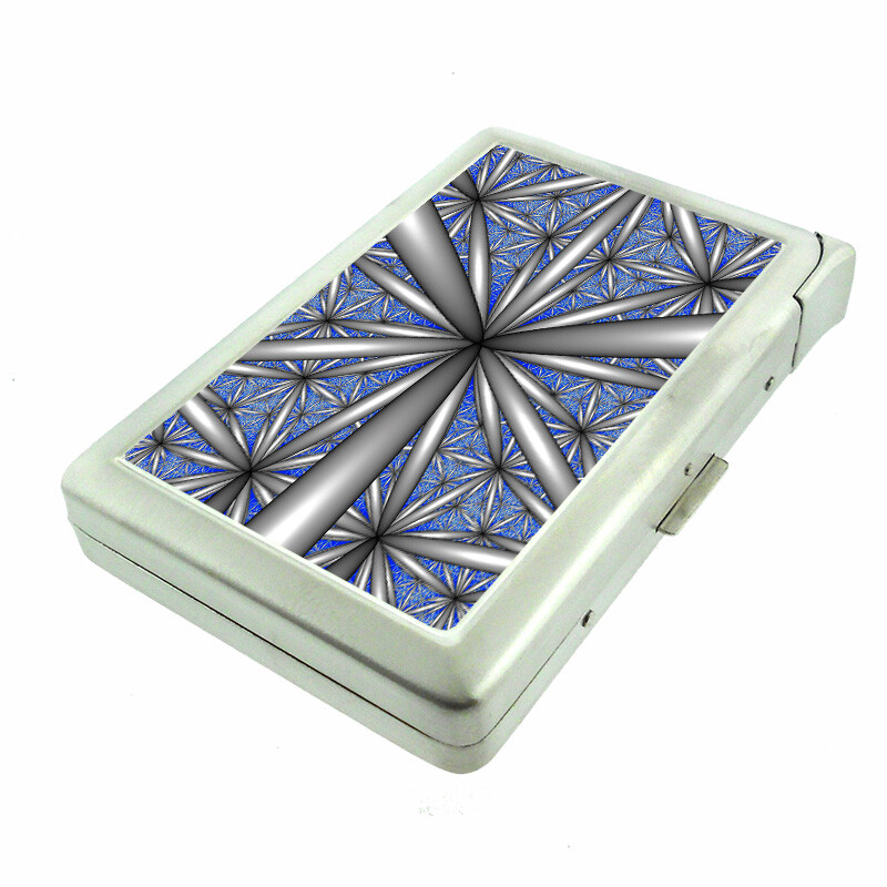 Abstract Art Em9 Cigarette Case with Built in Lighter Metal Wallet-image