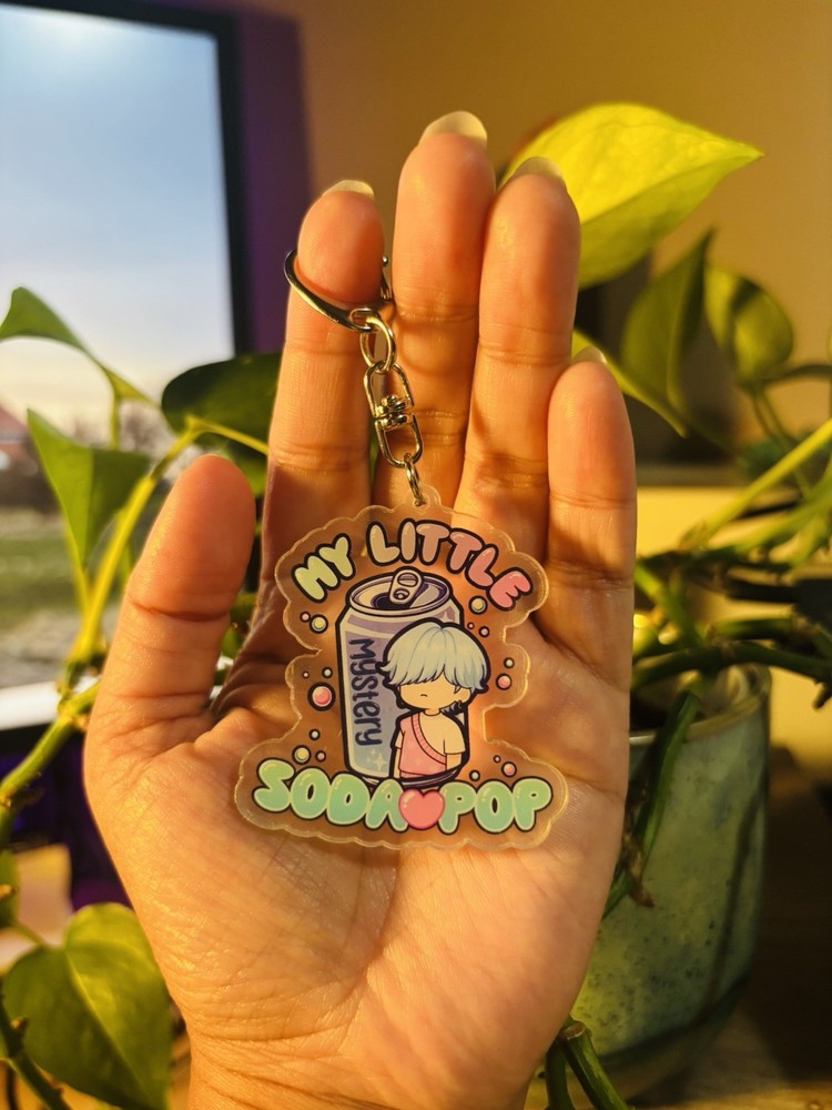 KPop Demon Hunter Saja Boys Mystery My Little Soda Pop Custom Acrylic Keychain