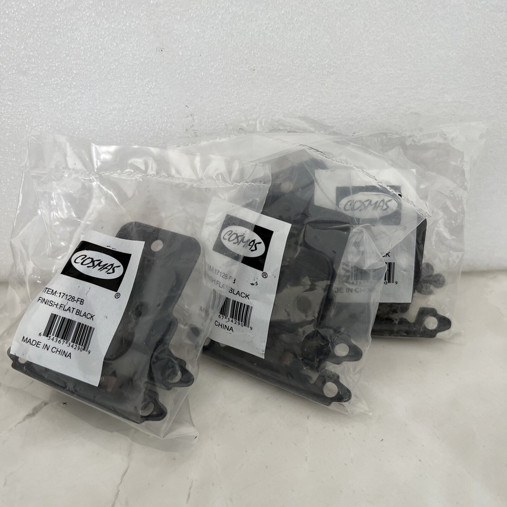 Closing Cabinet Hinge Face Mount Overlay, Flat Black-17128-FB, 3 Pack