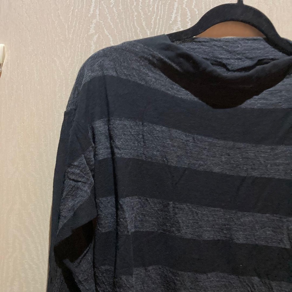 Pas de Calais Dark Gray Stripe Long Sleeve Knit Sweater Size 36
