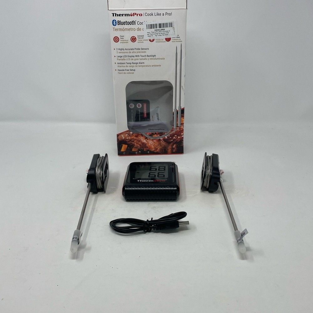 ThermoPro TP920W Black Bluetooth Dual-Probe Meat Thermometer 500ft