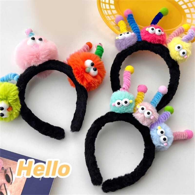 Creative Twisted Pompoms Live Broadcast Hair Hoop Teens Dopamines Look Hairband