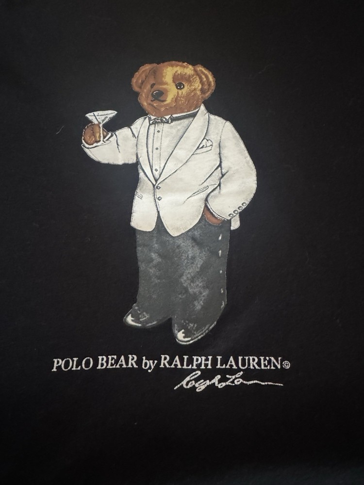 Polo Ralph Lauren Polo Black Dinner Tuxedo Martini Bear Crew T-Shirt Adult 3XB