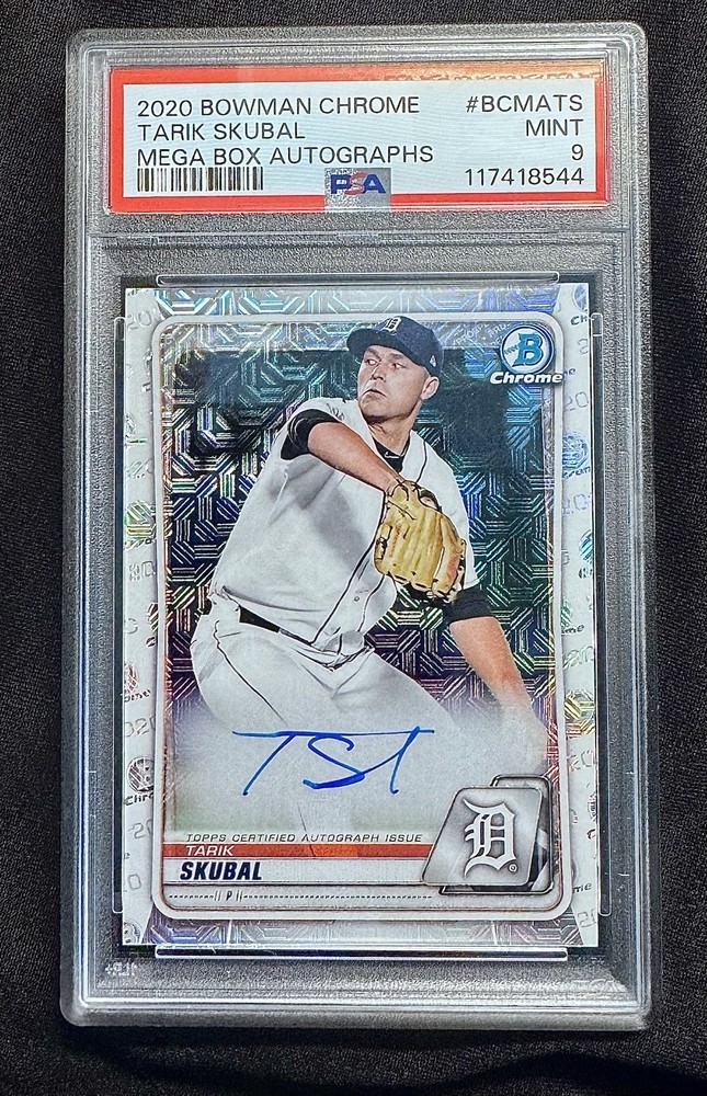Tarik Skubal AUTO 2020 Bowman Chrome Mega Box Autographs PSA 9 Tigers BCMA-TS