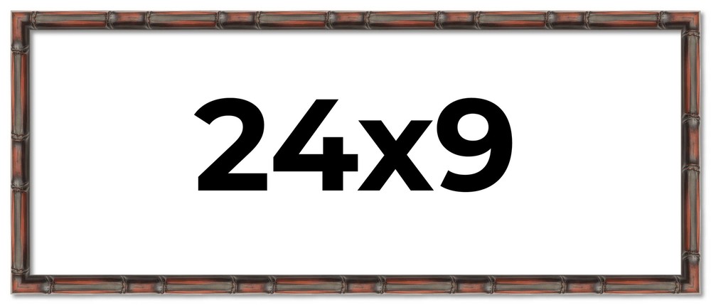24x9 Frame Brown Bamboo with Dark Coffee/Walnut Finish | Solid Wood Picture Fram