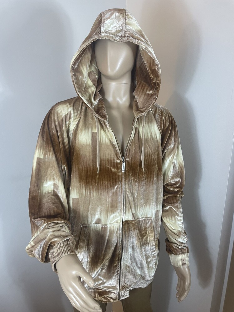 GODBODY Streetwear Full Zip Hoodie  VTG Y2K Brown HipHop XL Vintage Read