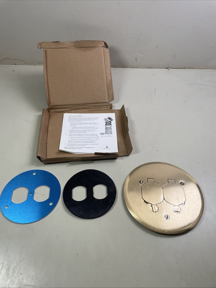 IPEX 178096 DFL-2 Brass Outlet Cover Plate Dual Flip Lids Floor Outlet NO SCREWS