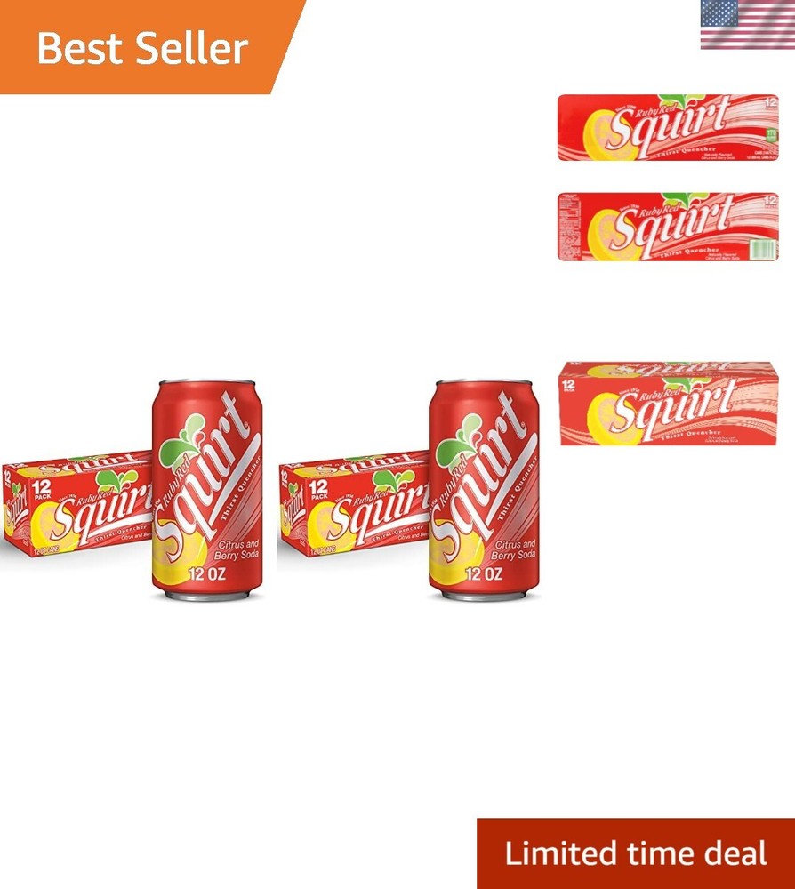 Refreshing Ruby Red Grapefruit Soda - Perfect Cocktail Mixer, 24 Cans Included