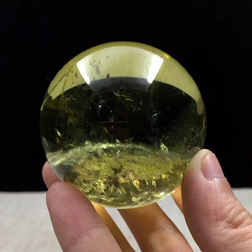 59mm AAA+ Natural Citrine Quartz Sphere Crystal Ball for Reiki Healing and Energy Work 280g