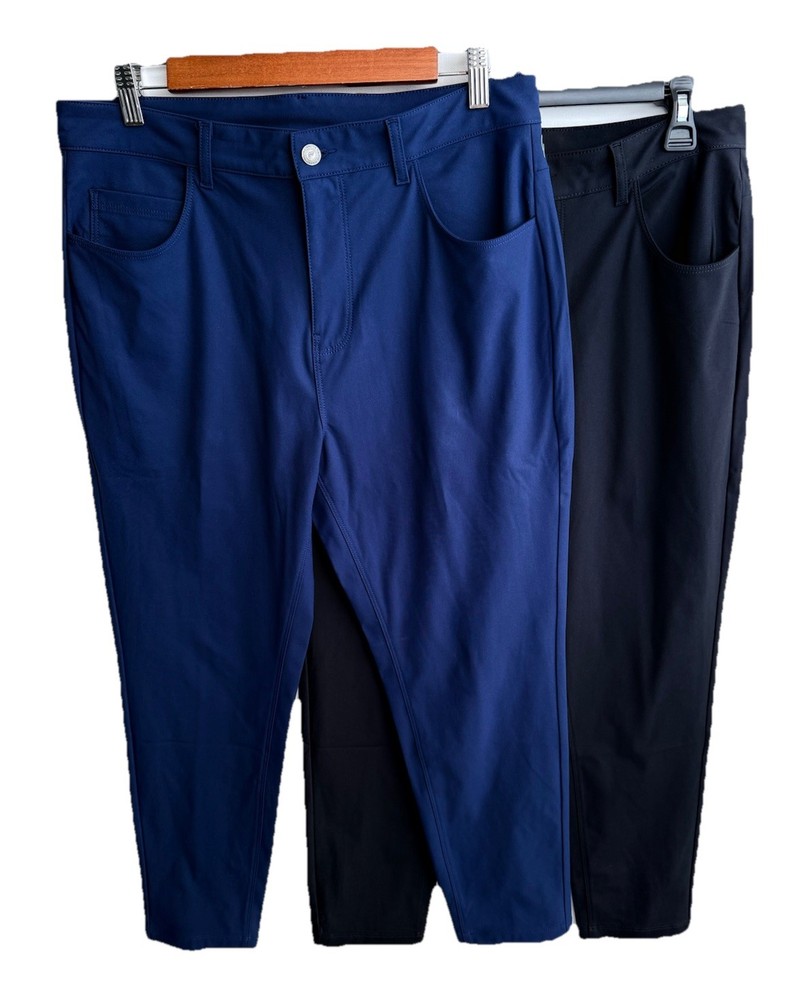 Lot of 2 Fabletics The Don 5-Pocket Pant Navy Black Classic Fit Chino Mens 32x30