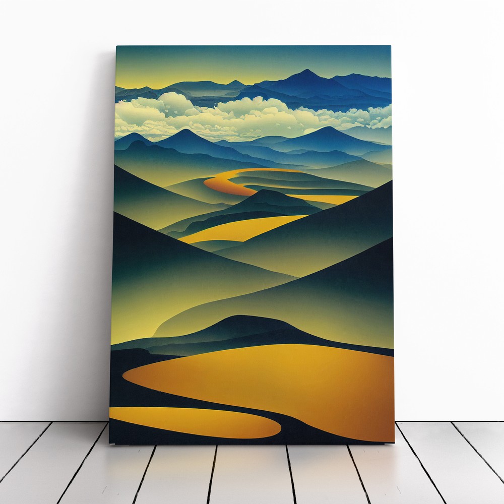Abstract Mountain Landscapes No.3 Canvas Wall Art Print Framed Picture Decor