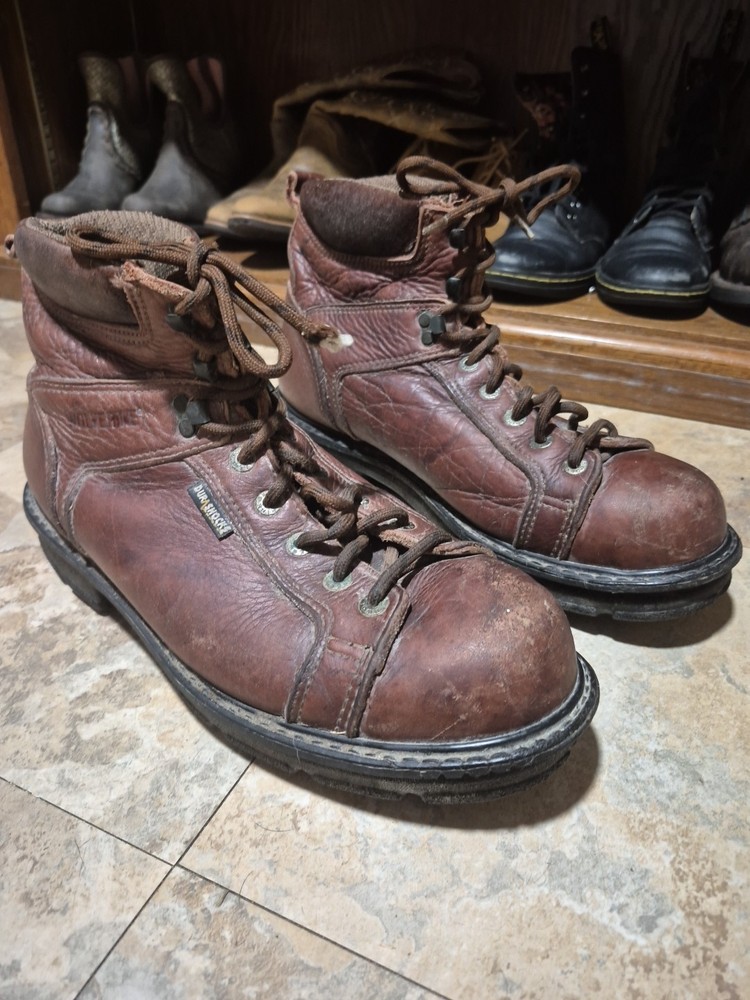 Wolverine Durashock Leather Work Boots for Men Size 12D Brown 01716