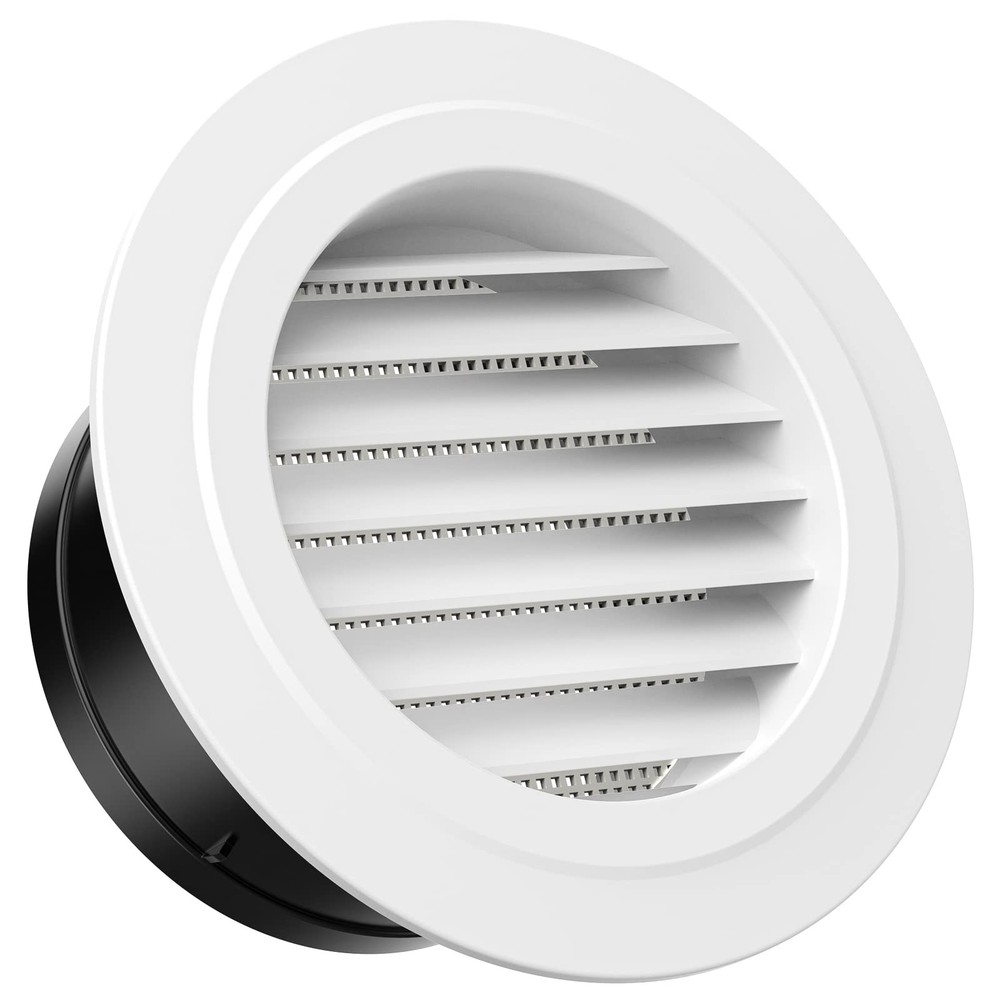 6 Inch Soffit Vent Cover – Round ABS Louver with Built-in Screen Mech for Att...
