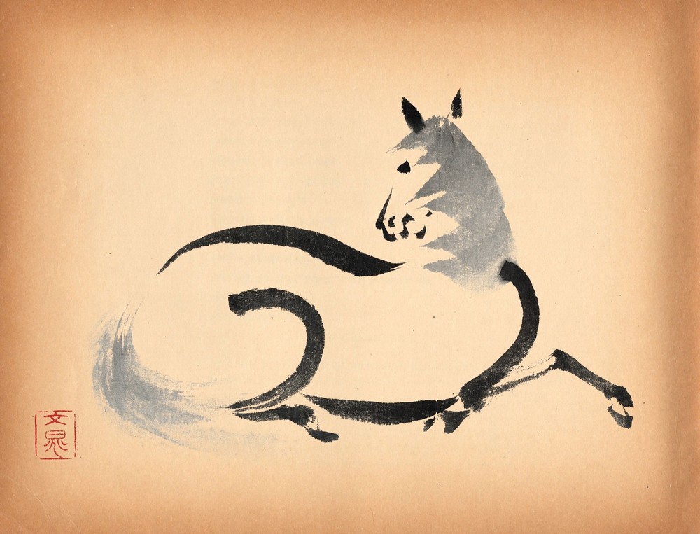 8488.Decoration Poster.Home Room wall interior art design.Japanese horse.Equine