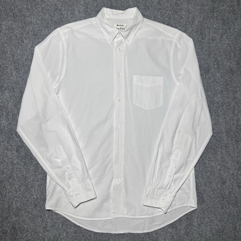 Acne Studios White Button Down Collared Long Sleeve Isherwood Shirt Sz 48