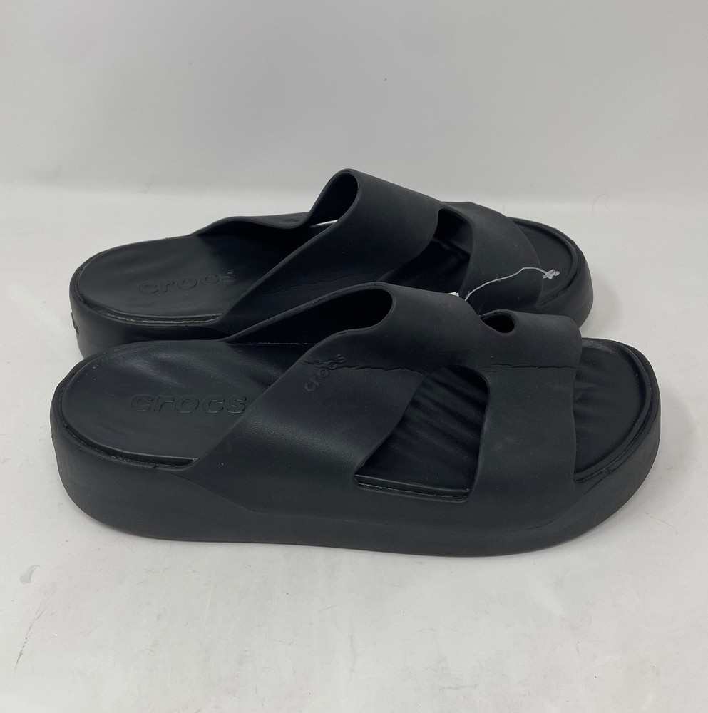 Crocs Getaway Platform H-Strap Wedge Sandals Black Size 10