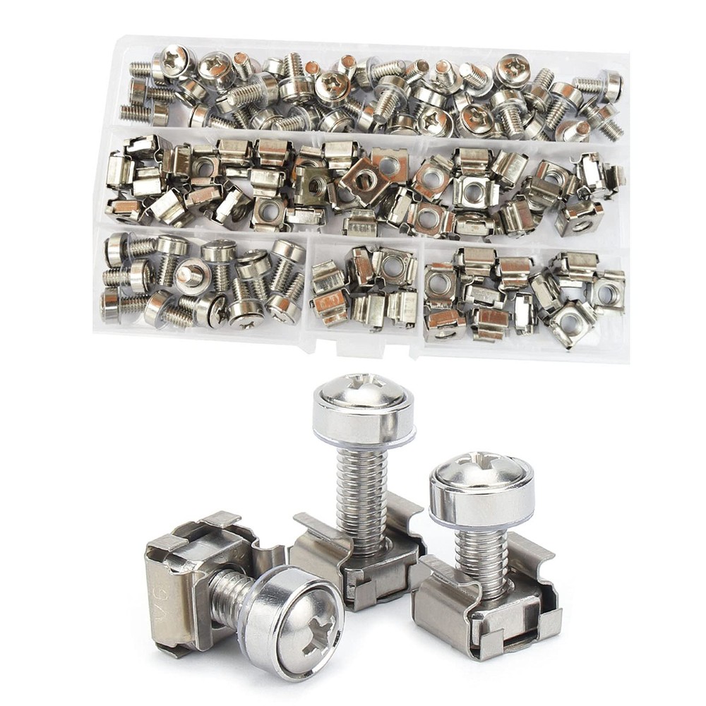 Cage Nut Mounting Screw Bolts Washers Metric Square Hole Hardware for Rack Mount