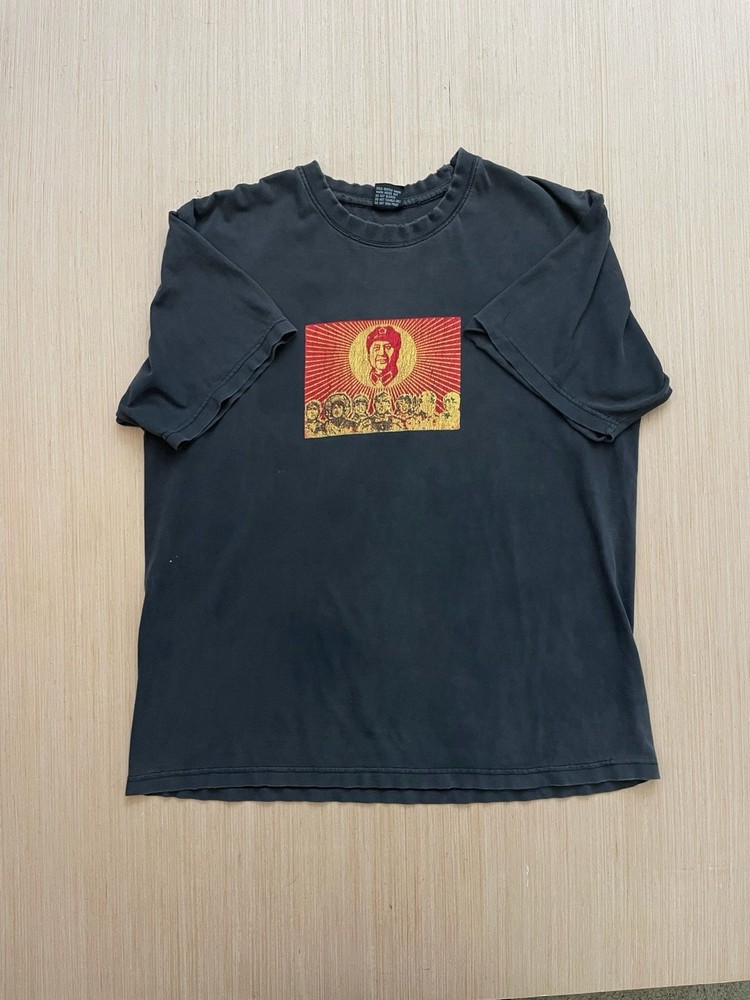 Vintage 90s Mao Zedong T Shirt Size XXL China Political Rare Flaws