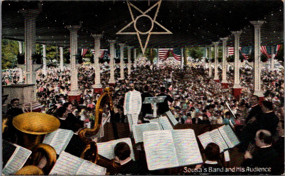 Sousa's Band Willow Grove Park PA Concert 1909 Vintage Postcard