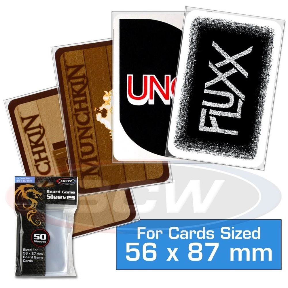 250 BCW Board Game Card Sleeves 56x87mm Acid Free Long Term Protection Storage