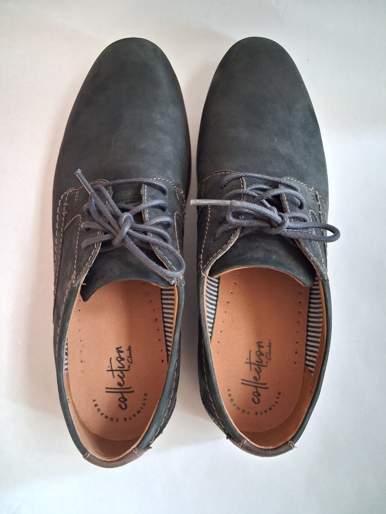 Collection by Clarks Oxford Shoes Navy Nubuck Lace Up Men's Size 9.5 M