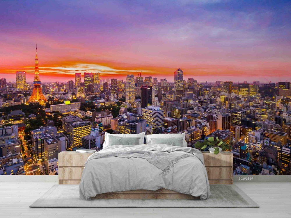 3D City Sky Sunset Landscape Wallpaper Wall Murals Removable Wallpaper 2