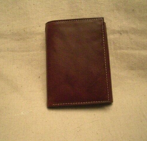 Non-Branded Men's Brown Leather Trifold Wallet