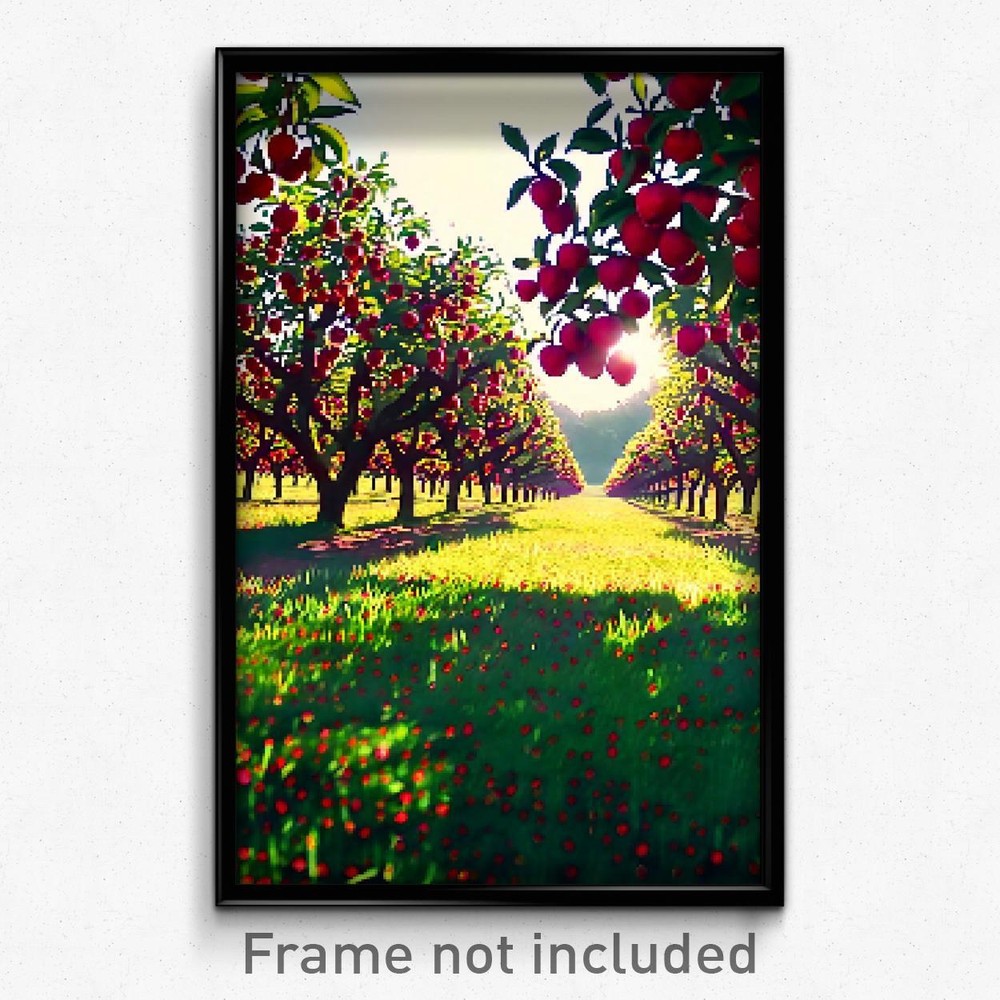 Pixel Art Poster - Spotted Orchard (8 Bit Psychedelic Trippy Video Game Print)