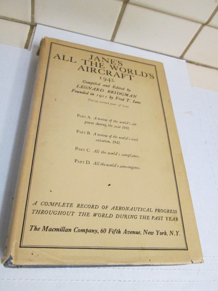 BRIDGMAN Jane's all the World's Aircraft 1942 First Edition in jacket WW2