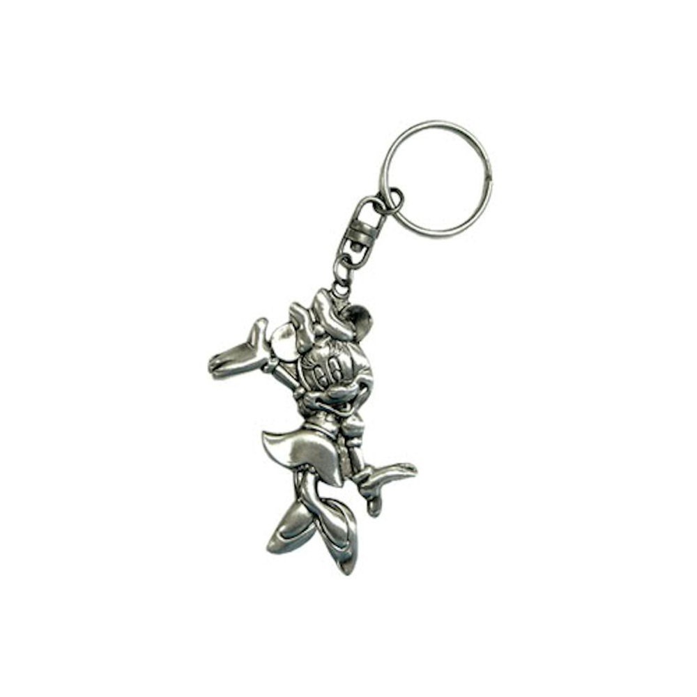 Minnie Mouse Pewter Key Chain Keychain Disney New