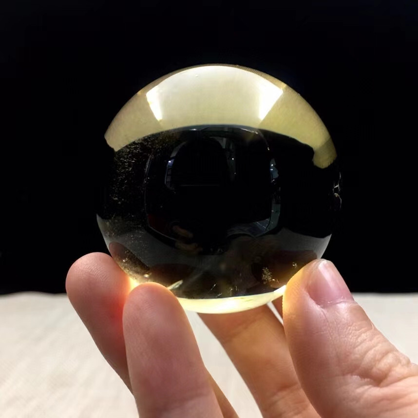51mm AAA+ Natural Citrine Quartz Sphere Rainbow Crystal Ball Reiki Healing 190g