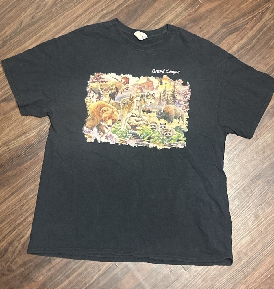Vintage Grand Canyon National Park Habitat Animal Graphic T-Shirt Size XL