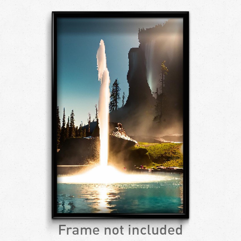 Pixel Art Poster - Prestigious Geyser (8 Bit Psychedelic Video Game Print)