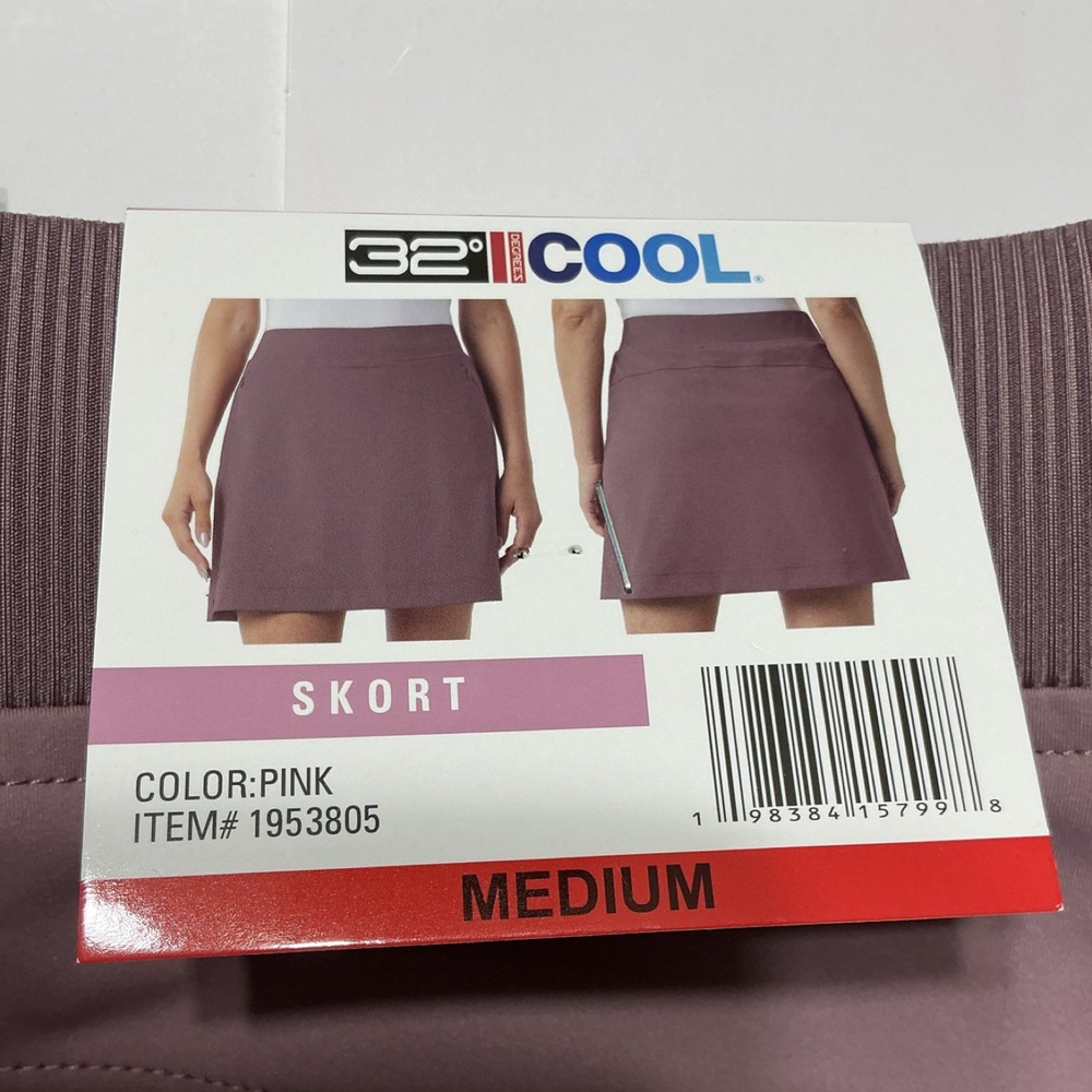 32 Degrees Women's Pink Skort M Golf Pull On Pockets 1953805