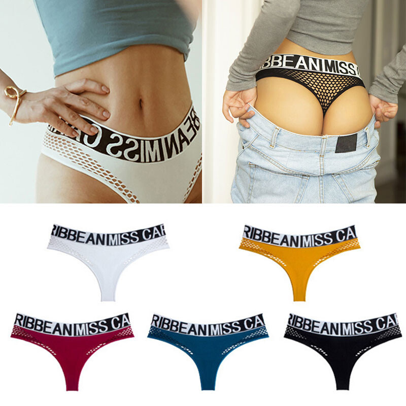 Women's Sexy Mesh Lingerie -Strings Thongs Briefs Hollow Out Underwear T-Back