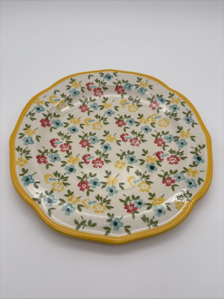 Pioneer Woman YELLOW Timeless Floral  Stoneware 8.5