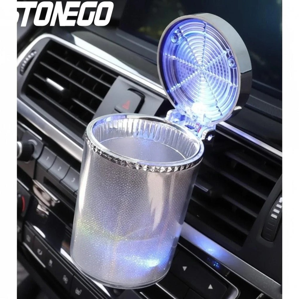 Colorful LED Light Portable Smokeless Ashtray for Car Cigarettes Auto Interior A