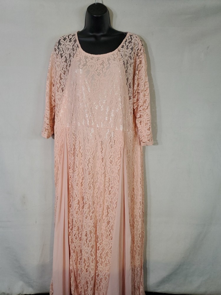 Esprlia Dress Women's Size XL Pink Lace Floral Midi Dress Cocktail Party Event