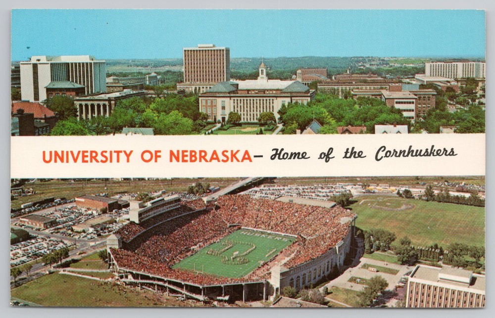 University of Nebraska Home of the Cornhuskers Postcard