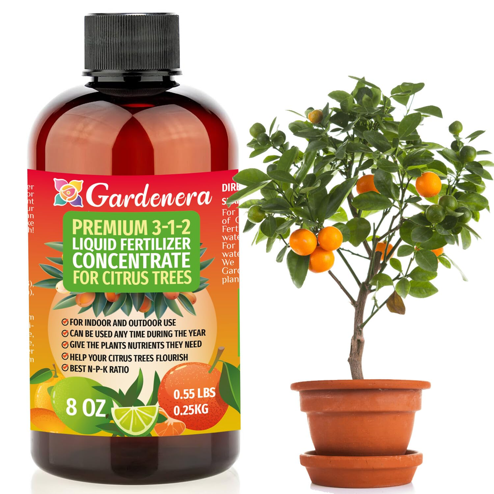 Premium Liquid Citrus Tree Plant Fertilizer - 3-1-2 Concentrate for Indoor Plant