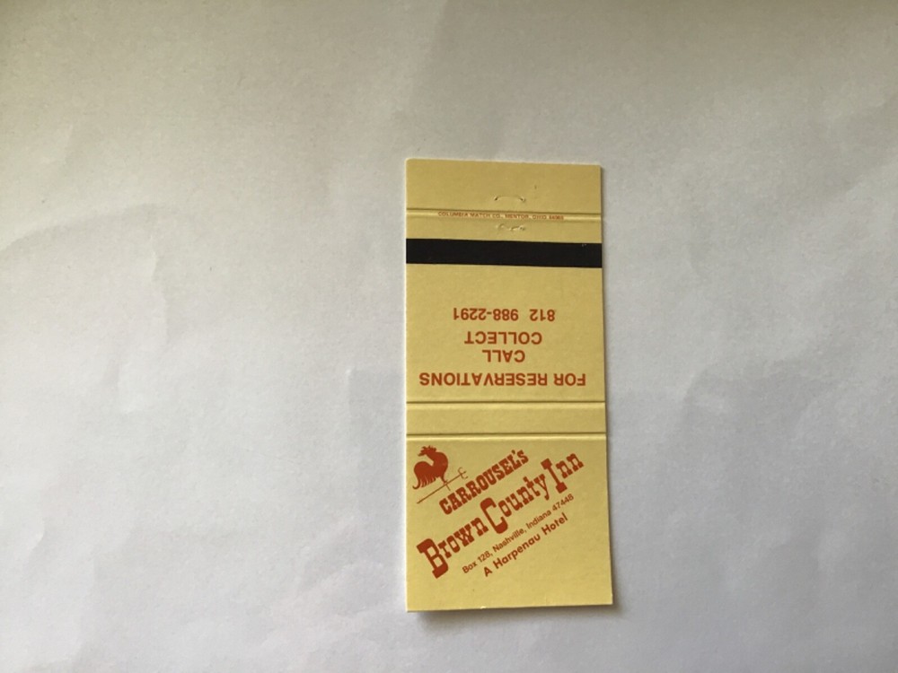 Matchbook Cover Carrousel's Brown County Inn Nashville, Indiana