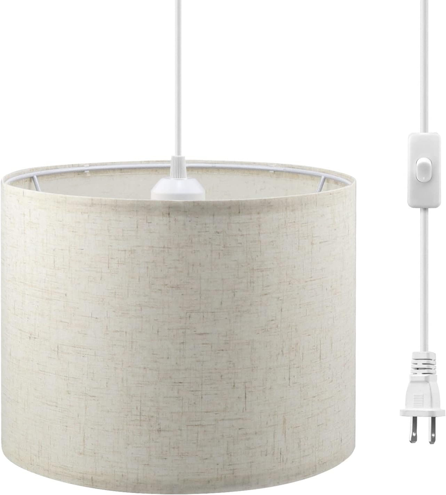 Plug in Pendant Light, 15 FT Hanging Lamp with Plug in Cord, On/Off Switch, Pend