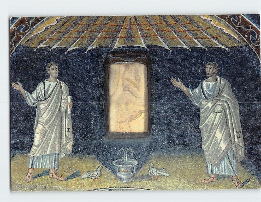 Postcard Apostles Mausoleum of Galla Placidia in Ravenna Italy