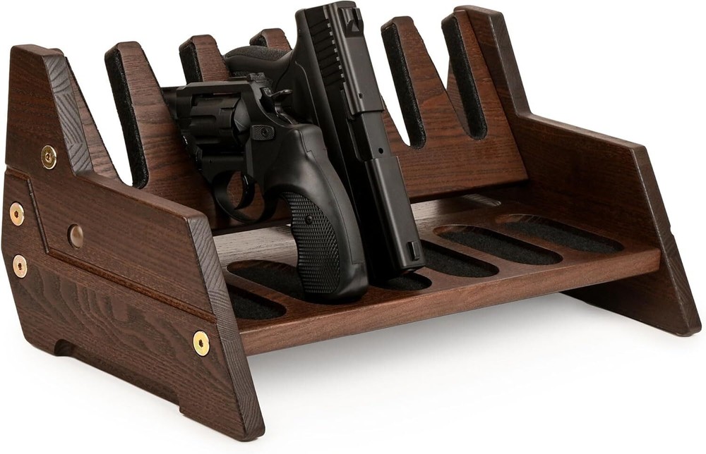 Wood Pistol Rack for Gun Safe – Handgun & Revolver Storage – Gun Safe Organizer