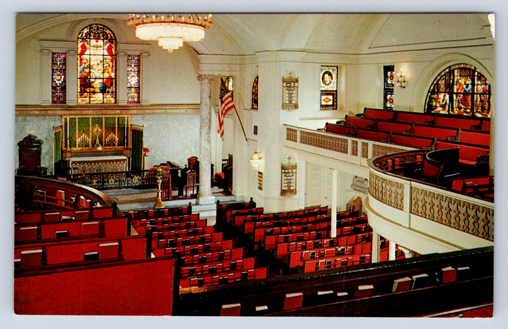 Vintage Postcard Interior view St Johns Church Lafayette Square Washington DC