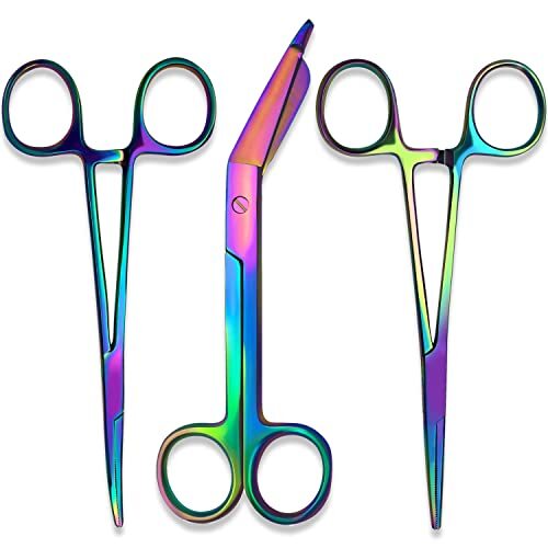 SURGICAL ONLINE Titanium Rainbow Hemostats & Scissors Set - Durable Material,...