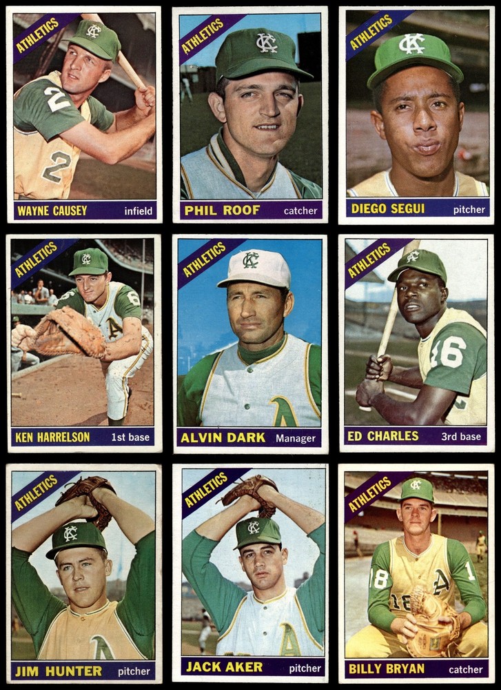 1966 Topps Athletics ( A's ) Near Team Set 4 - VG/EX 7234161 (18 / 26 cards)