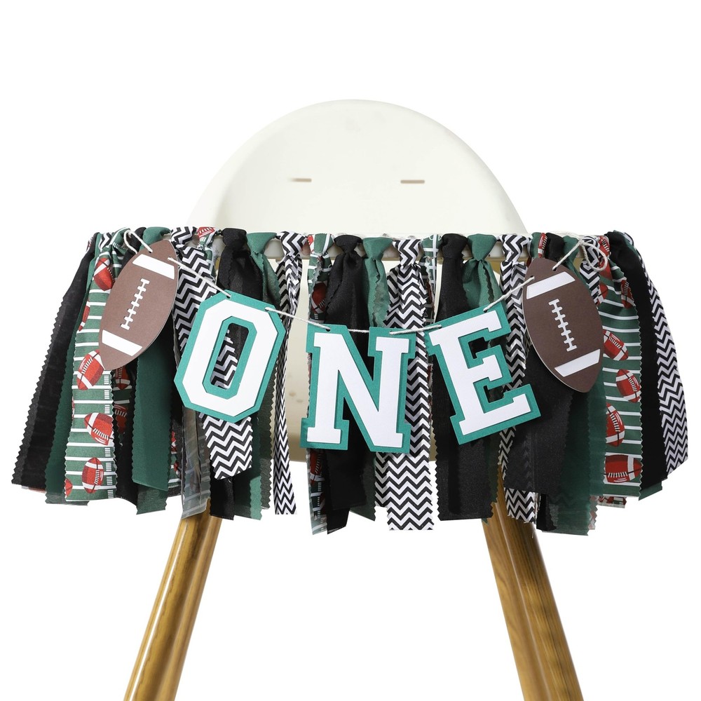 Football 1st Birthday High Chair Banner - Football One Birthday DecorationFir
