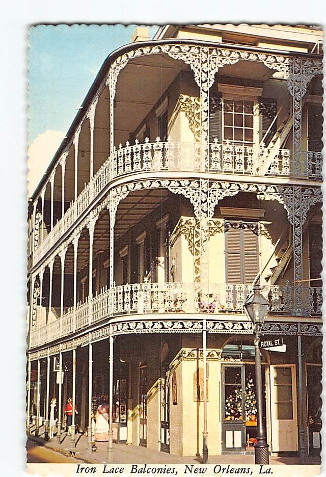 Postcard Iron Lace Balconies New Orleans Louisiana USA
